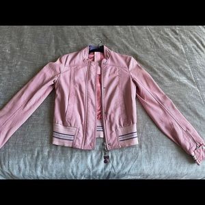 Patrizia Pepe LEATHER JACKET - PINK Size S Authentic